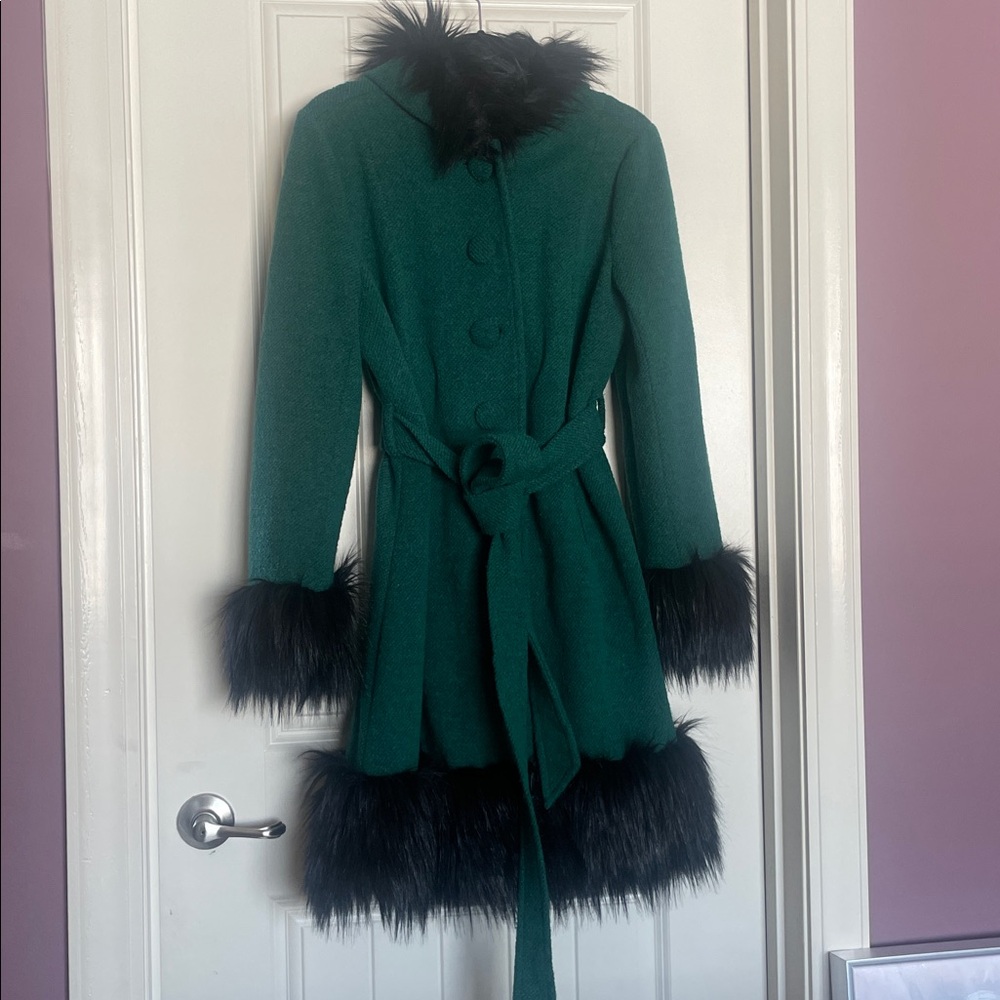 Modcloth Woolen Wonderland Hooded Coat Sz L